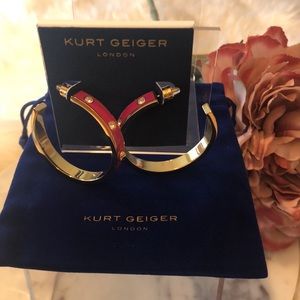 COPY - Kurt Geiger London Large Pink Enamel Hoop Earrings with Crystals